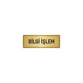 Özarslan Dizayn Bilgi İşlem 10x20 cm Altın Renk Metal Yönlendirme Levhası