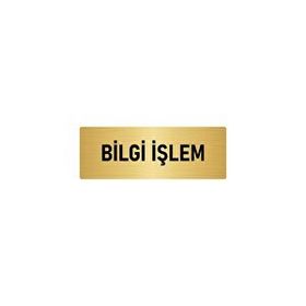 Özarslan Dizayn Bilgi İşlem 10x20 cm Altın Renk Metal Yönlendirme Levhası