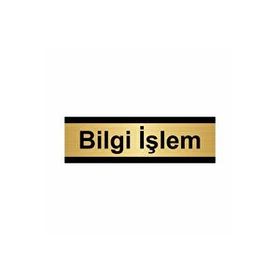 Özarslan Dizayn Bilgi İşlem 10x20 cm Altın Renk Metal Yönlendirme Levhası