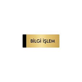 Özarslan Dizayn Bilgi İşlem 10x20 cm Altın Renk Metal Yönlendirme Levhası