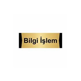Özarslan Dizayn Bilgi İşlem 10x20 cm Altın Renk Metal Yönlendirme Levhası