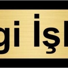 Özarslan Dizayn Bilgi İşlem 10x20 cm Altın Renk Metal Yönlendirme Levhası