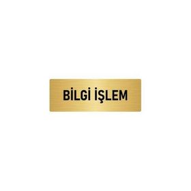 Özarslan Dizayn Bilgi İşlem 5x20 cm Altın Renk Metal Yönlendirme Levhası