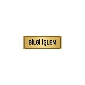 Özarslan Dizayn Bilgi İşlem 5x20 cm Altın Renk Metal Yönlendirme Levhası
