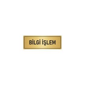 Özarslan Dizayn Bilgi İşlem 5x20 cm Altın Renk Metal Yönlendirme Levhası