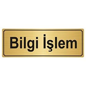 Özarslan Dizayn Bilgi İşlem 5x20 cm Altın Renk Metal Yönlendirme Levhası