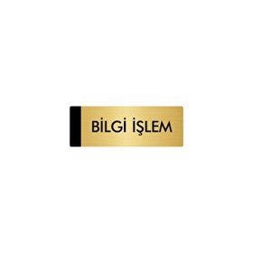 Özarslan Dizayn Bilgi İşlem 5x20 cm Altın Renk Metal Yönlendirme Levhası