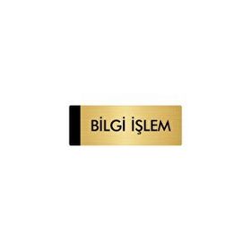 Özarslan Dizayn Bilgi İşlem 7x20 cm Altın Renk Metal Yönlendirme Levhası