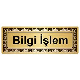 Özarslan Dizayn Bilgi İşlem 7x20 cm Altın Renk Metal Yönlendirme Levhası