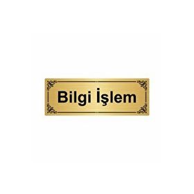 Özarslan Dizayn Bilgi İşlem 7x20 cm Altın Renk Metal Yönlendirme Levhası
