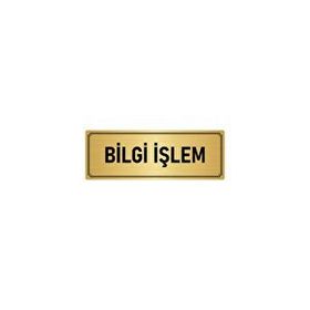 Özarslan Dizayn Bilgi İşlem 7x20 cm Altın Renk Metal Yönlendirme Levhası