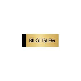 Özarslan Dizayn Bilgi İşlem 7x20 cm Altın Renk Metal Yönlendirme Levhası