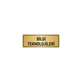 Özarslan Dizayn Bilgi Teknolojileri 10x20 cm Altın Renk Metal Yönlendirme Levhası