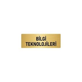 Özarslan Dizayn Bilgi Teknolojileri 5x20 cm Altın Renk Metal Yönlendirme Levhası