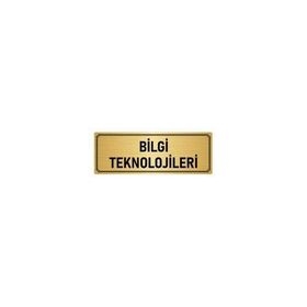 Özarslan Dizayn Bilgi Teknolojileri 7x20 cm Altın Renk Metal Yönlendirme Levhası