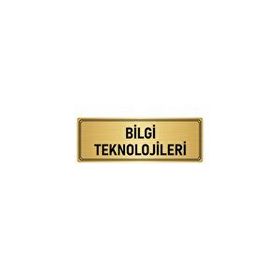 Özarslan Dizayn Bilgi Teknolojileri 7x20 cm Altın Renk Metal Yönlendirme Levhası
