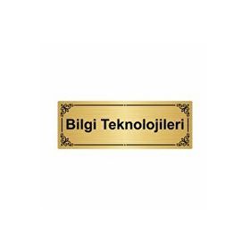 Özarslan Dizayn Bilgi Teknolojileri 7x20 cm Altın Renk Metal Yönlendirme Levhası