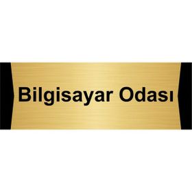 Özarslan Dizayn Bilgisayar Odası 10x20 cm Altın Renk Metal Yönlendirme Levhası