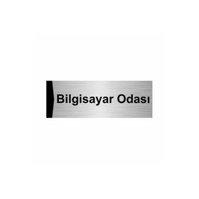 Özarslan Dizayn Bilgisayar Odası 10x20 cm Gümüş Renk Metal Yönlendirme Levhası
