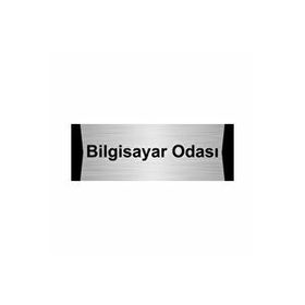 Özarslan Dizayn Bilgisayar Odası 10x20 cm Gümüş Renk Metal Yönlendirme Levhası