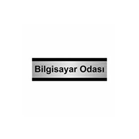 Özarslan Dizayn Bilgisayar Odası 10x20 cm Gümüş Renk Metal Yönlendirme Levhası