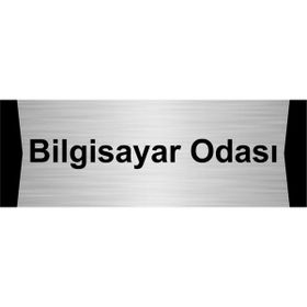 Özarslan Dizayn Bilgisayar Odası 10x20 cm Gümüş Renk Metal Yönlendirme Levhası