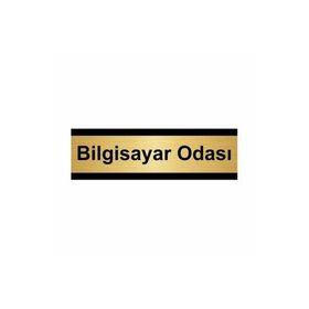 Özarslan Dizayn Bilgisayar Odası 5x20 cm Altın Renk Metal Yönlendirme Levhası