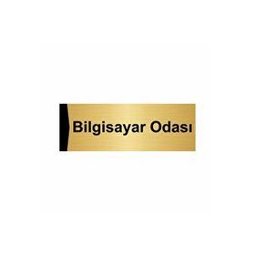Özarslan Dizayn Bilgisayar Odası 5x20 cm Altın Renk Metal Yönlendirme Levhası