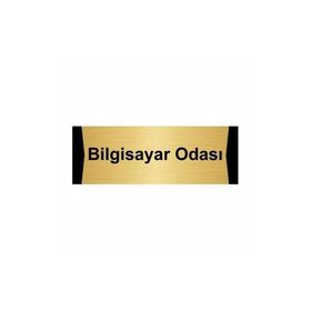 Özarslan Dizayn Bilgisayar Odası 7x20 cm Altın Renk Metal Yönlendirme Levhası