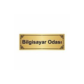 Özarslan Dizayn Bilgisayar Odası 7x20 cm Altın Renk Metal Yönlendirme Levhası