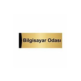 Özarslan Dizayn Bilgisayar Odası 7x20 cm Altın Renk Metal Yönlendirme Levhası
