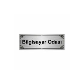 Özarslan Dizayn Bilgisayar Odası 7x20 cm Gümüş Renk Metal Yönlendirme Levhası