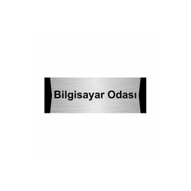 Özarslan Dizayn Bilgisayar Odası 7x20 cm Gümüş Renk Metal Yönlendirme Levhası