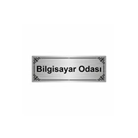Özarslan Dizayn Bilgisayar Odası 7x20 cm Gümüş Renk Metal Yönlendirme Levhası