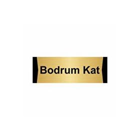 Özarslan Dizayn Bodrum Kat 10x20 cm Altın Renk Metal Yönlendirme Levhası