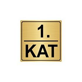 Özarslan Dizayn Bodrum Kat 10x20 cm Altın Renk Metal Yönlendirme Levhası