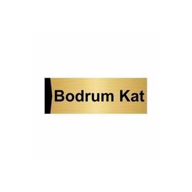 Özarslan Dizayn Bodrum Kat 5x20 cm Altın Renk Metal Yönlendirme Levhası