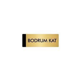 Özarslan Dizayn Bodrum Kat 7x20 cm Altın Renk Metal Yönlendirme Levhası