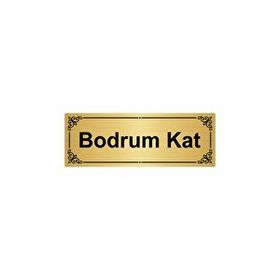 Özarslan Dizayn Bodrum Kat 7x20 cm Altın Renk Metal Yönlendirme Levhası