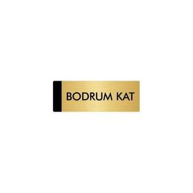 Özarslan Dizayn Bodrum Kat 7x20 cm Altın Renk Metal Yönlendirme Levhası