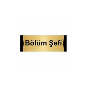 Özarslan Dizayn Bölüm Şefi 10x20 cm Altın Renk Metal Yönlendirme Levhası