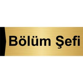 Özarslan Dizayn Bölüm Şefi 10x20 cm Altın Renk Metal Yönlendirme Levhası
