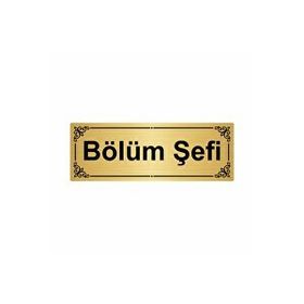 Özarslan Dizayn Bölüm Şefi 7x20 cm Altın Renk Metal Yönlendirme Levhası