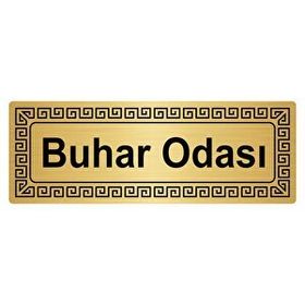 Özarslan Dizayn Buhar Odası 7x20 cm Altın Renk Metal Yönlendirme Levhası