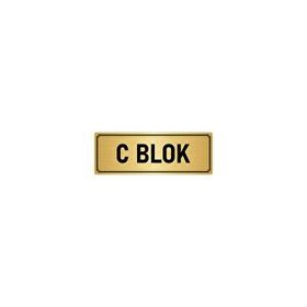 Özarslan Dizayn C Blok 10x20 cm Altın Renk Metal Yönlendirme Levhası