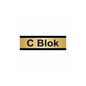 Özarslan Dizayn C Blok 10x20 cm Altın Renk Metal Yönlendirme Levhası