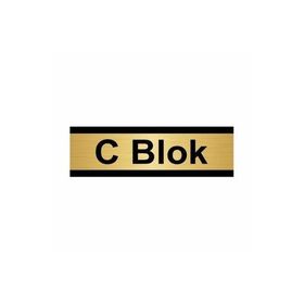 Özarslan Dizayn C Blok 10x20 cm Altın Renk Metal Yönlendirme Levhası
