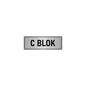 Özarslan Dizayn C Blok 10x20 cm Gümüş Renk Metal Yönlendirme Levhası