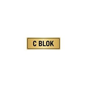 Özarslan Dizayn C Blok 5x20 cm Altın Renk Metal Yönlendirme Levhası
