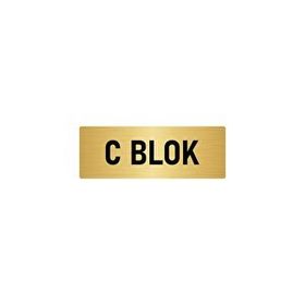 Özarslan Dizayn C Blok 5x20 cm Altın Renk Metal Yönlendirme Levhası